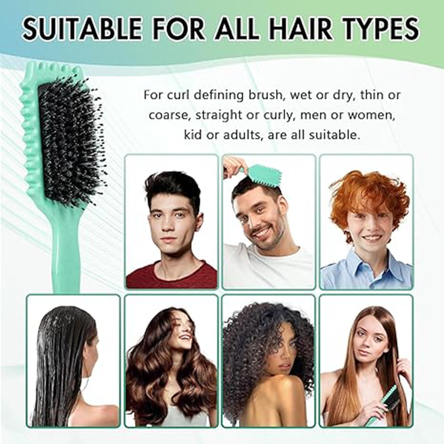 Curl Brush, Curl Defining Brush, Curl Brush For Curly Hair, for Combing and Shaping Men's and Women's Curls to Reduce Pulling and Curl Separation