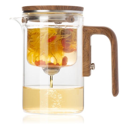 27/20.29oz Heat-Resistant Glass Teapot with Magnetic Infuser - Perfect for Loose Leaf & Bagged Tea, Ideal Gift