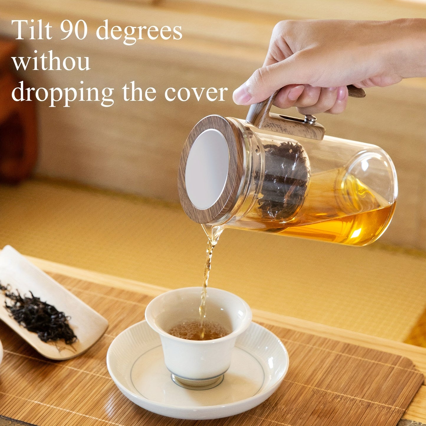 27/20.29oz Heat-Resistant Glass Teapot with Magnetic Infuser - Perfect for Loose Leaf & Bagged Tea, Ideal Gift