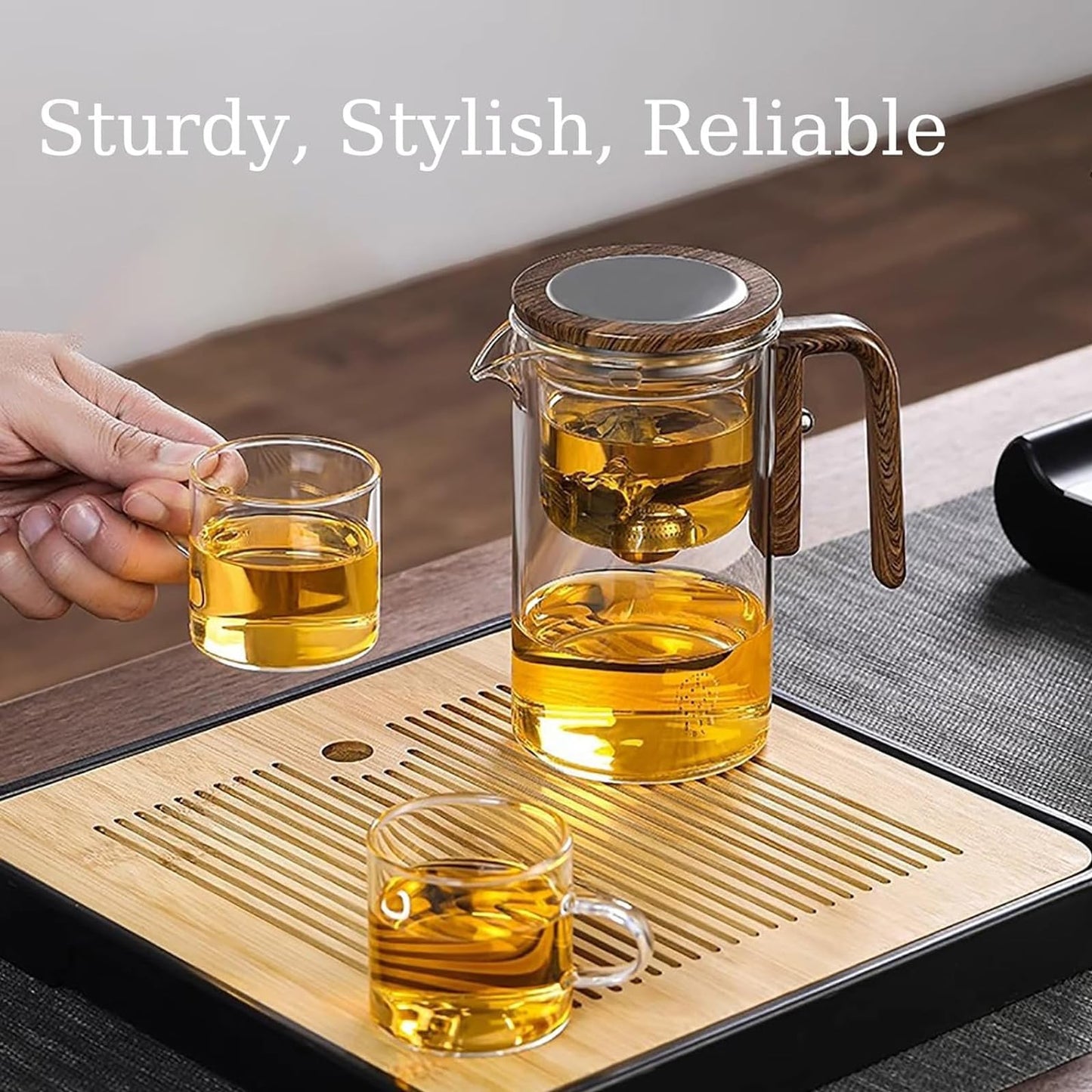 27/20.29oz Heat-Resistant Glass Teapot with Magnetic Infuser - Perfect for Loose Leaf & Bagged Tea, Ideal Gift